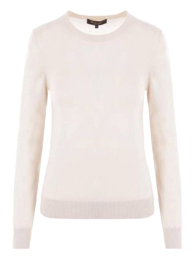 로로피아나 네오 피우마 크루넥 캐시미어 니트탑 타피오카