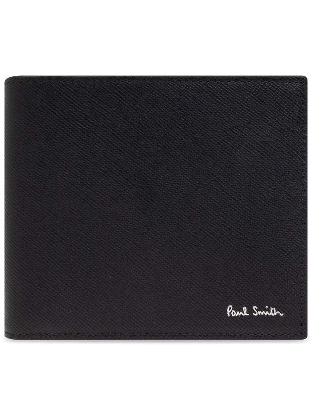 Paul Smith Leather Wallet With Printed Logo  Men's  Black