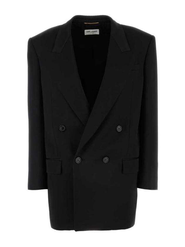 생로랑 더블브레스트 블레이저 블랙