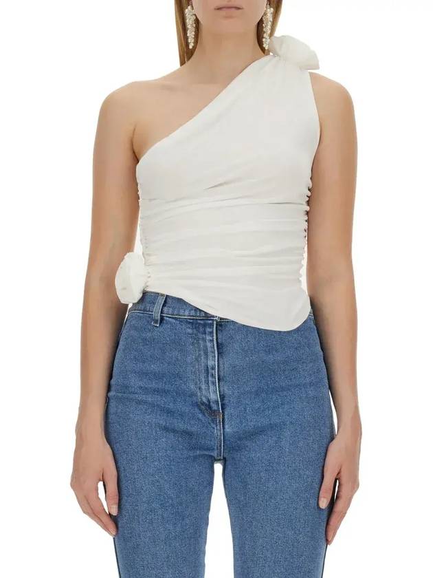 마그다 부트림 원숄더 러칭 탑 241423_CREAM