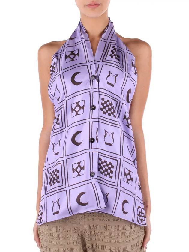 Nanushka Elima 그래픽 프린트 홀터넥 탑 NW23PFTP01542_None