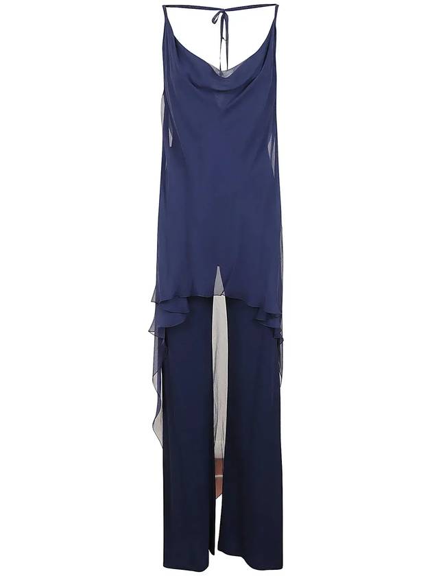 Alberta Ferretti 비대칭 타이 점프수트 04341621_A0290BLU