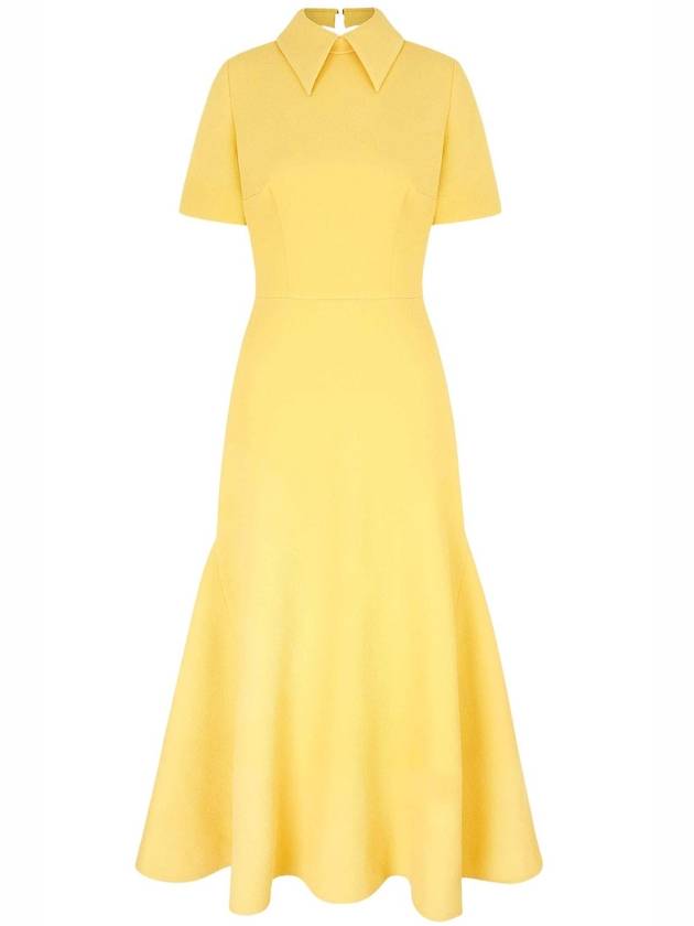 EMAN DRESS IN CUSTARD YELLOW DOUBLE CREPE