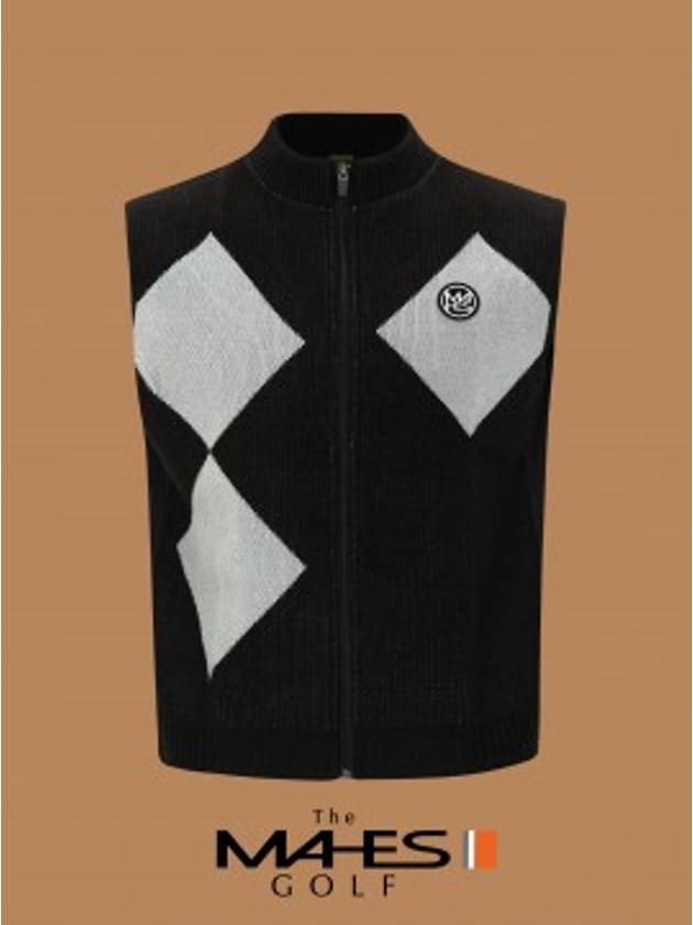 마헤스 로고 남성 조끼 가디건 오렌지라벨 옴므 하이브리드베스트 GV30411