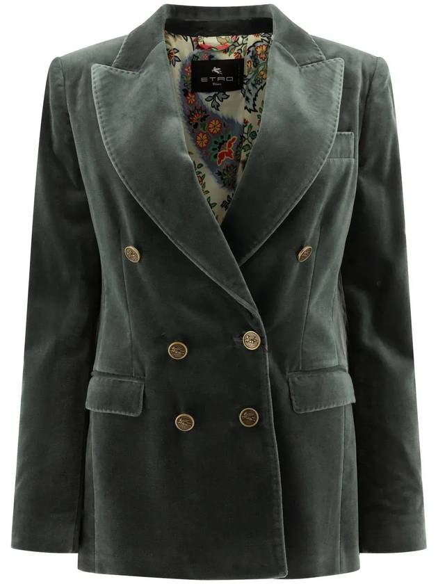 Etro 더블 브레스티드 벨벳 블레이저 WRCA001099TCE01_B6214