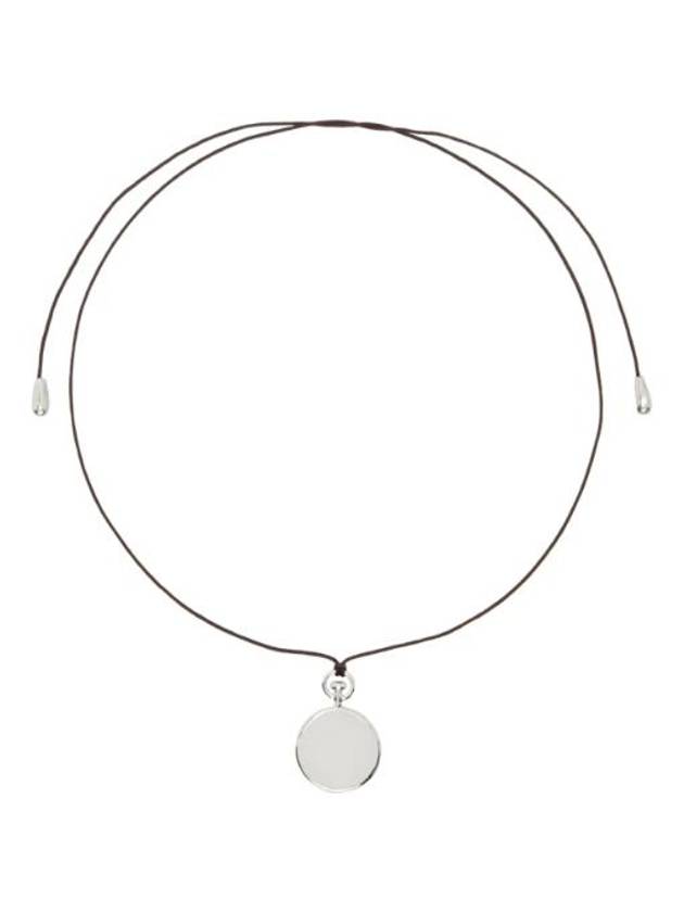Brown Small Fob Pendant Necklace 241942F023022