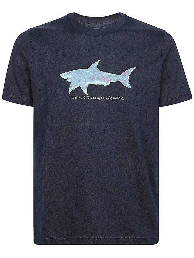 Paul & Shark 상어 프린트 크루넥 티셔츠 24411129_13BLUE