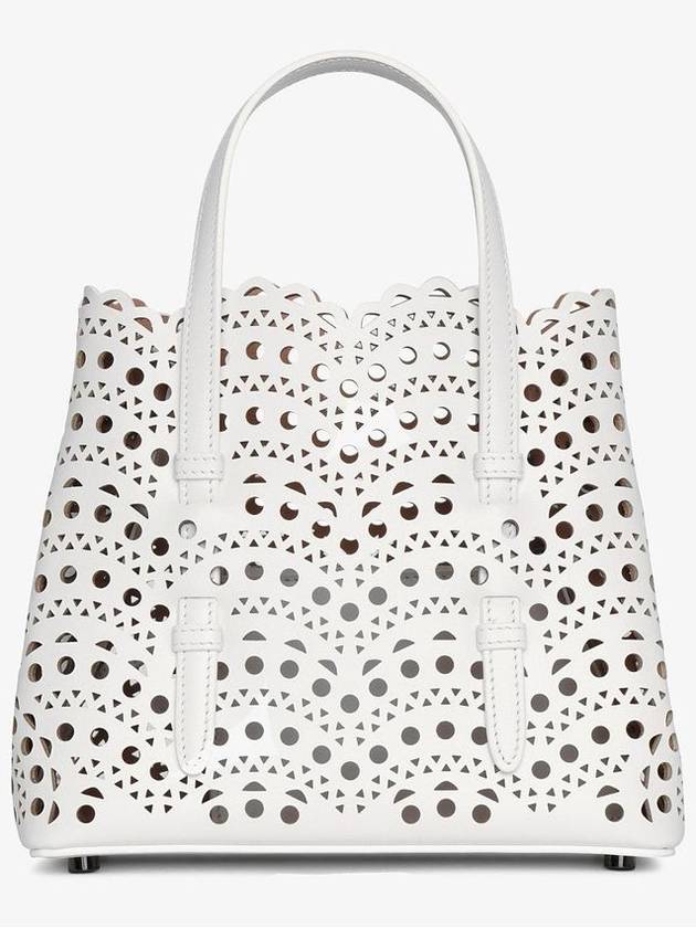 Mina 20 white leather tote bag