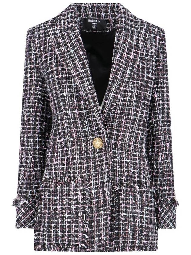 Balmain 싱글 브레스티드 트위드 재킷