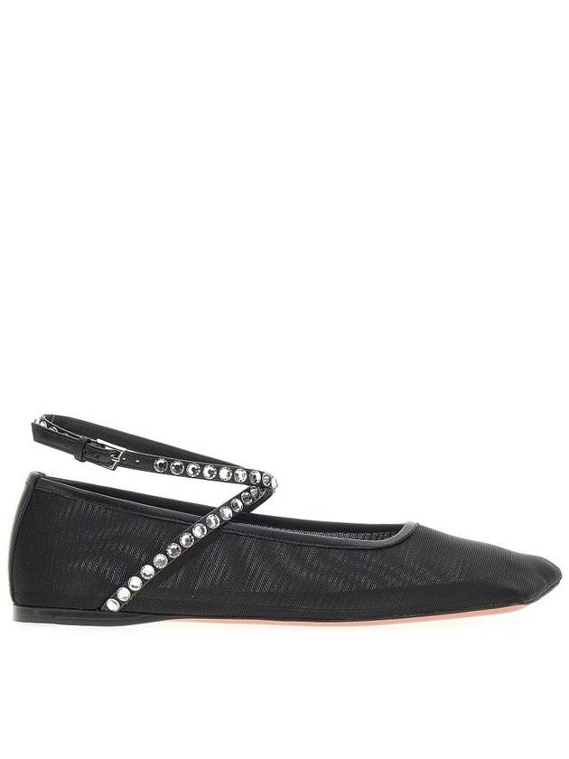 AMINA MUADDI 'Ane' mesh ballerinas with crystals