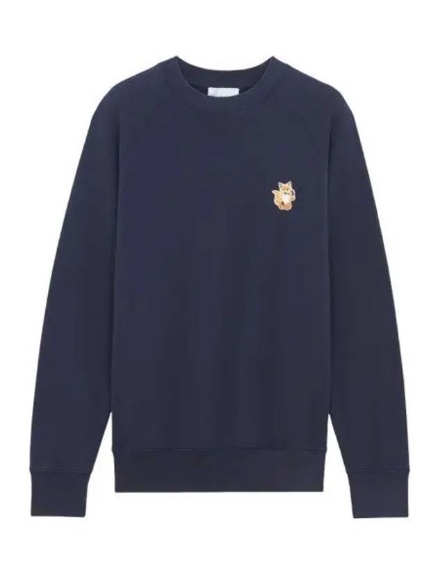 메종 키츠네 올 라잇 폭스 패치 클래식 스웨트셔츠 네이비 Maison Kitsune All Right Fox Patch Classic Sweatshirt Navy