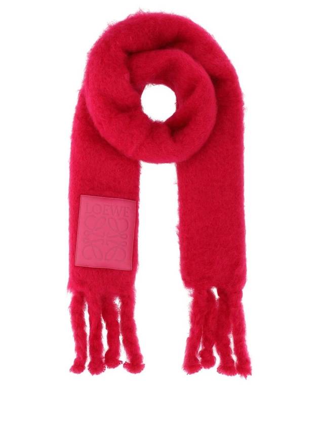 LOEWE 푸시아 모헤어 블렌드 스카프 F811257X07 PINKTULIP