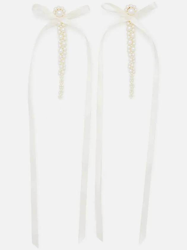 시몬 로샤 보우 리본 드립 이어링 ERG4100904_PEIV