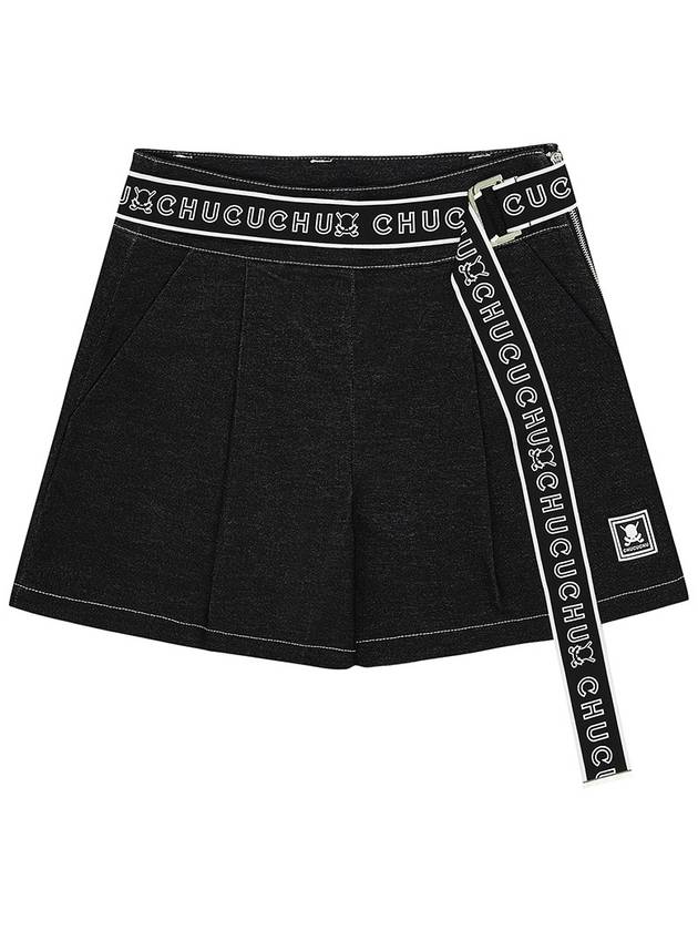 C23MPT002W 벨티드 숏 팬츠 Black