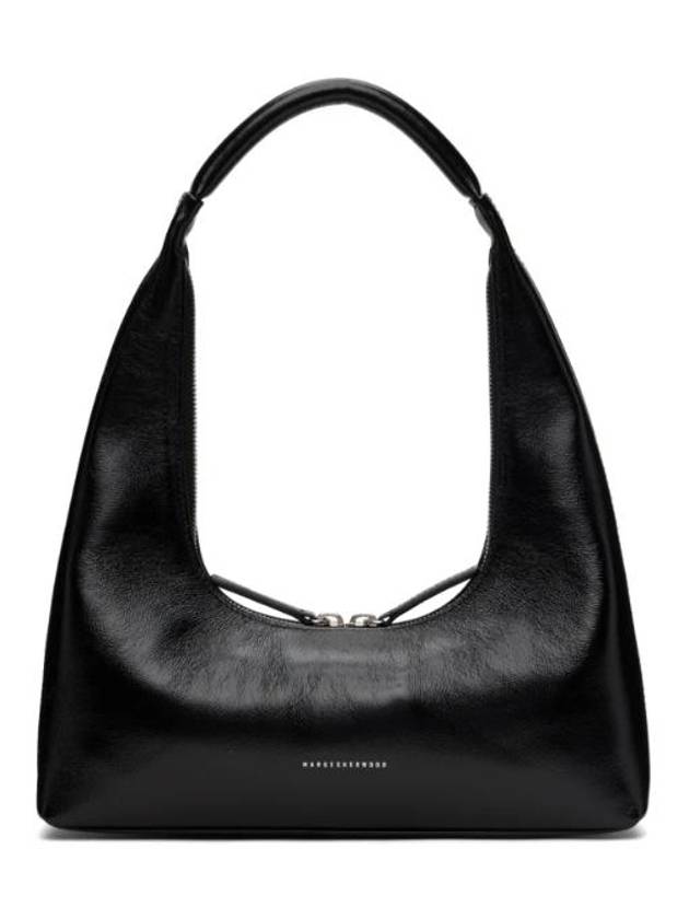 마지셔우드 블랙 가죽 숄더백 Black Glossy Plain