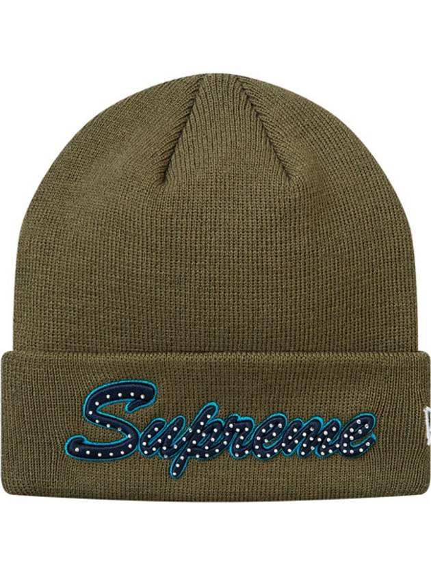 18FW 슈프림 뉴에라 스크립트 비니 올리브 Supreme x New Era Script Beanie Olive