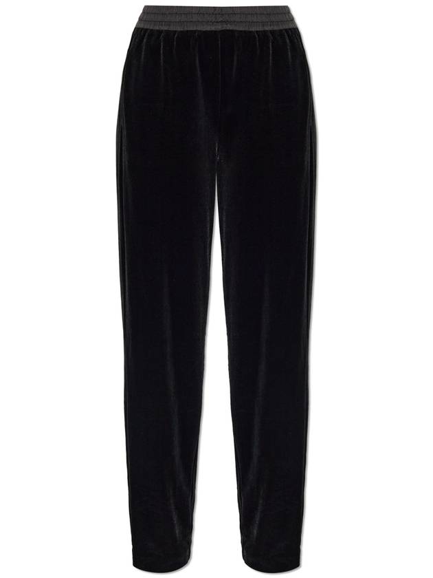 Emporio Armani Velvet Loose-fit Trousers  Women's  Black