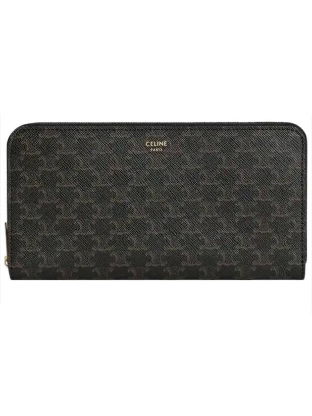 셀린느 트리옹프 캔버스 지퍼 장지갑 블랙