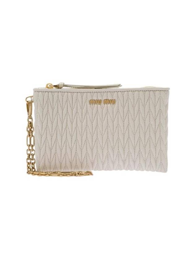 미우 미우 마테라쎄 나파 가죽 파우치 화이트 5NH008 N88 F0009