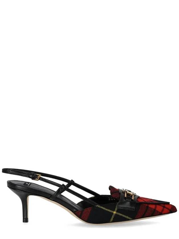 Elisabetta Franchi 타탄 슬링백 슈즈 SA81B47E2_CX6