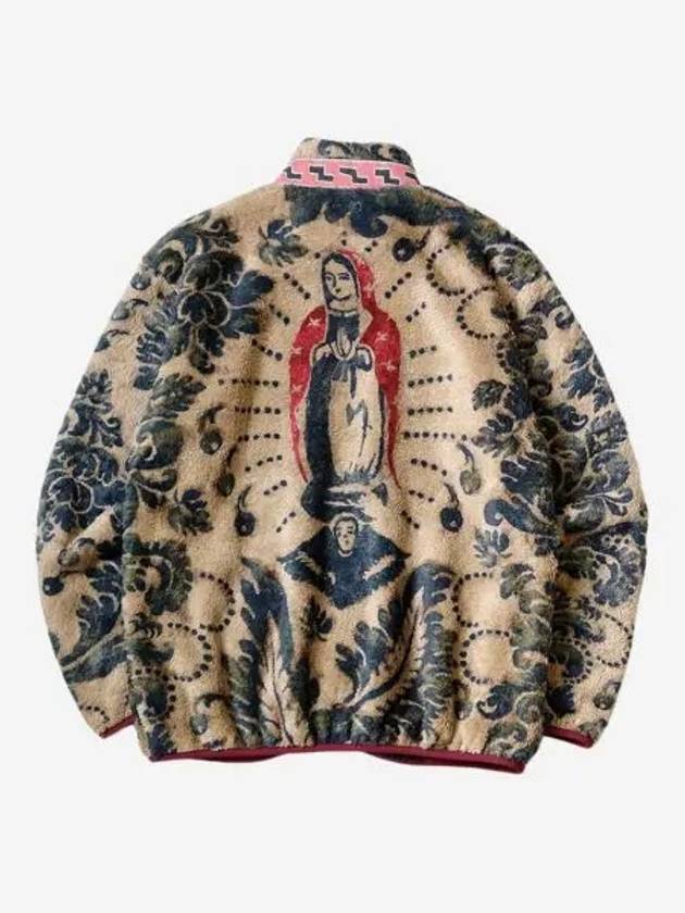 캐피탈 다마스크 패턴 마리아 플리스 집 블루종 베이지 Kapital Damask Pattern Maria Fleece Zip Blouson Beige
