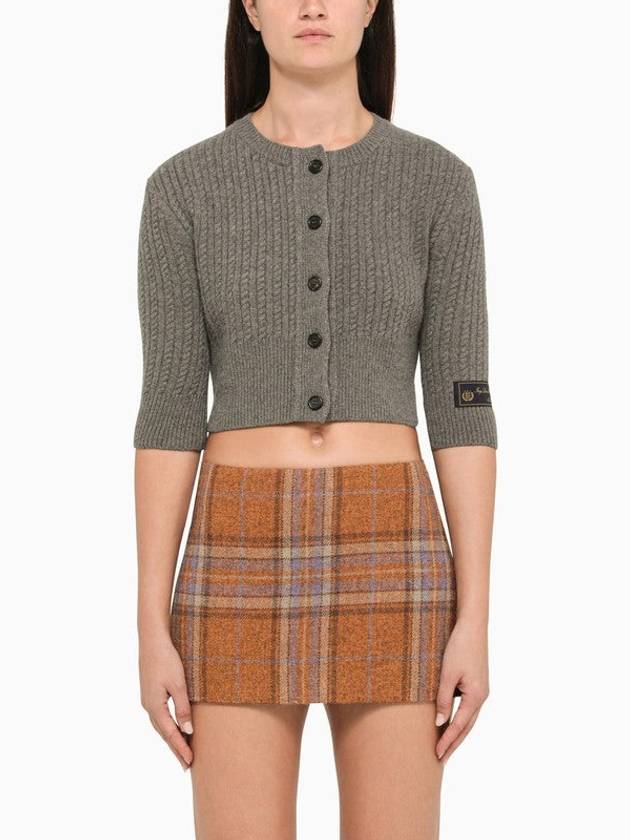 Grey Cropped Cardigan