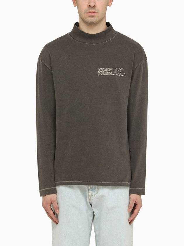 Black Cotton Sweatshirt With Logo