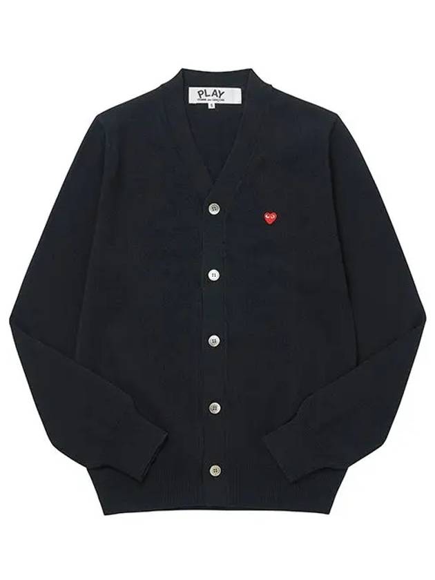 꼼데가르송 COMME DES GARCONS P1N080 1 플레이 스몰 레드 하트 와펜 울 남성 가디건
