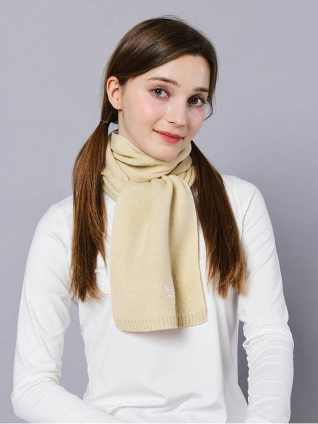 24FW 두유노우엠씨 골프웨어 여성 울 혼방 미듐 옐로우 베이지 니트 머플러 DO6232AM103 2
