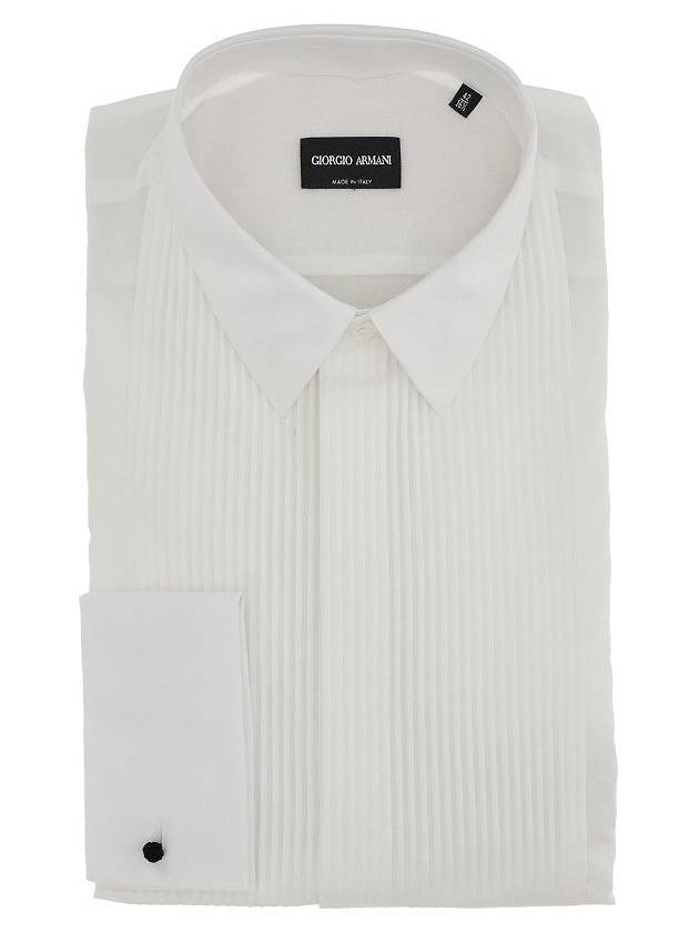 GIORGIO ARMANI Tuxedo shirt with pleated plastron