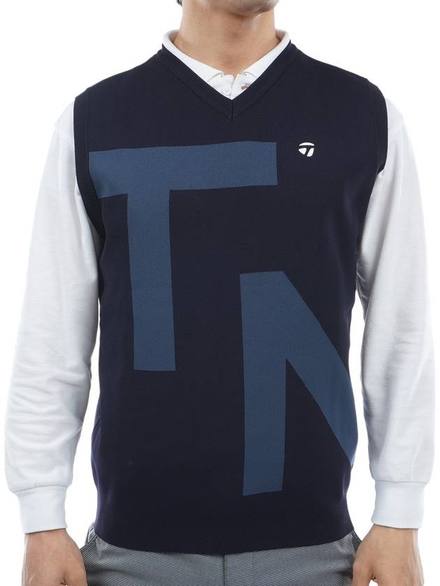 23FW 테일러메이드 남성골프웨어 골프조끼 니트베스트 브이넥