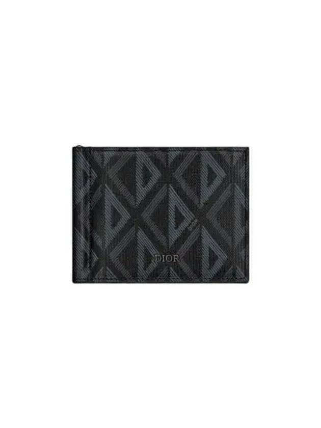 디올 지갑 빌 클립 블랙 CD 다이아몬드 캔버스 Dior Wallet Bill Clip Black CD Diamond Canvas