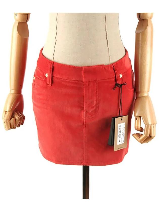 디스퀘어드2 72MA0343 코듀로이 아가일 레드 오렌지 스커트