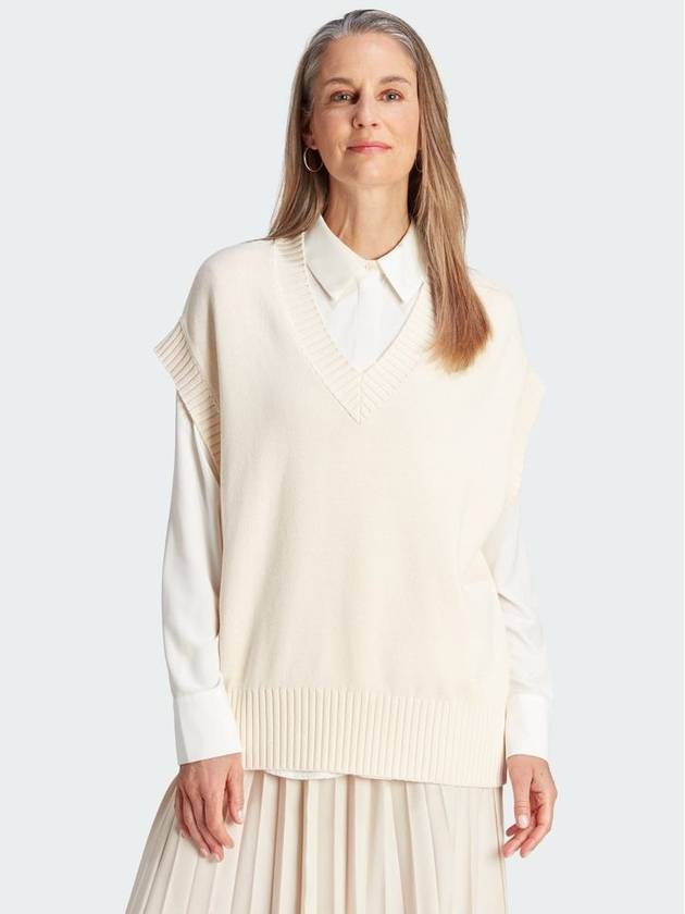 아디다스 니트 베스트 IM3827 아이보리 UK S JP L