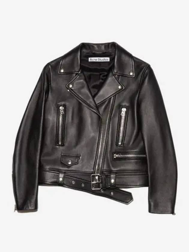 W 아크네 스튜디오 레더 바이커 자켓 블랙 W Acne Studios Leather Biker Jacket Black