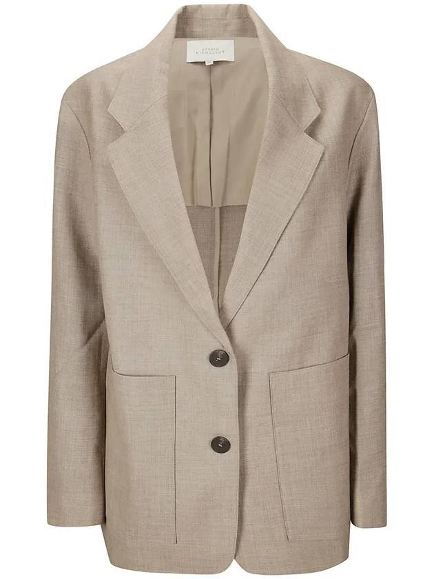 스튜디오 니콜슨 콘데 커브드 헴 블레이저 CONDESNW1529_STRAWMELANGE