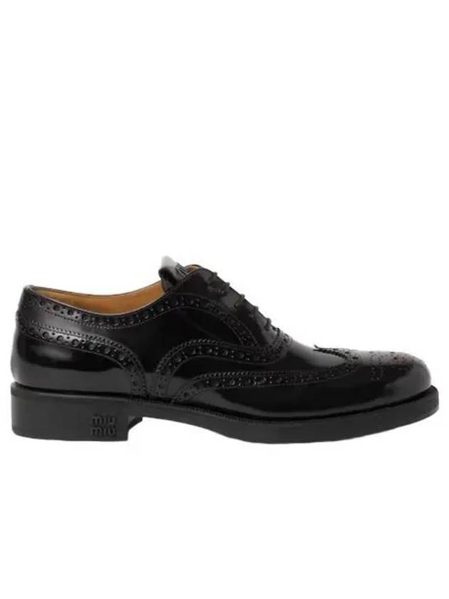 W 처치스 x 미우미우 브러쉬드 레더 옥스포드 브로그 슈즈 블랙 W Church's x Miu Miu Brushed Leather Oxford Brogue Shoes Black