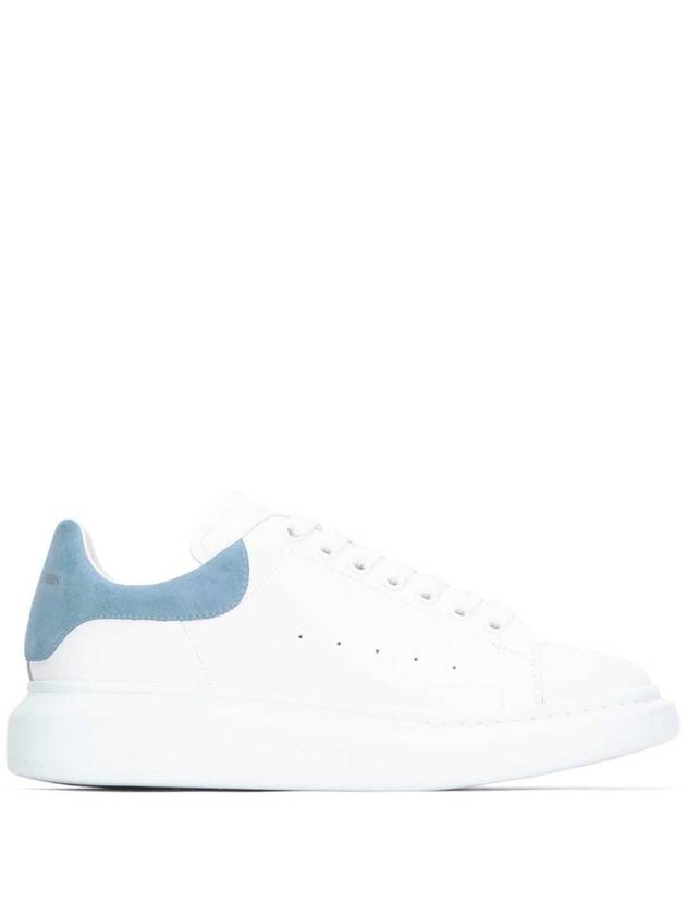 25SS 알렉산더 맥퀸 화이트 레더 스니커즈 with pastel light 블루 suede 힐 553770WHGP7 9412