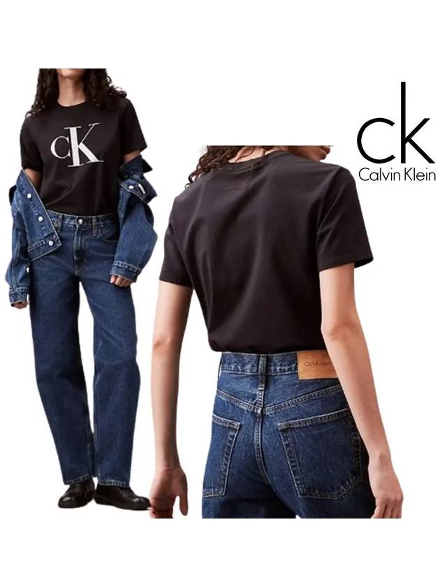 캘빈클라인 반팔 여성 라지CK 탑 티셔츠 블랙