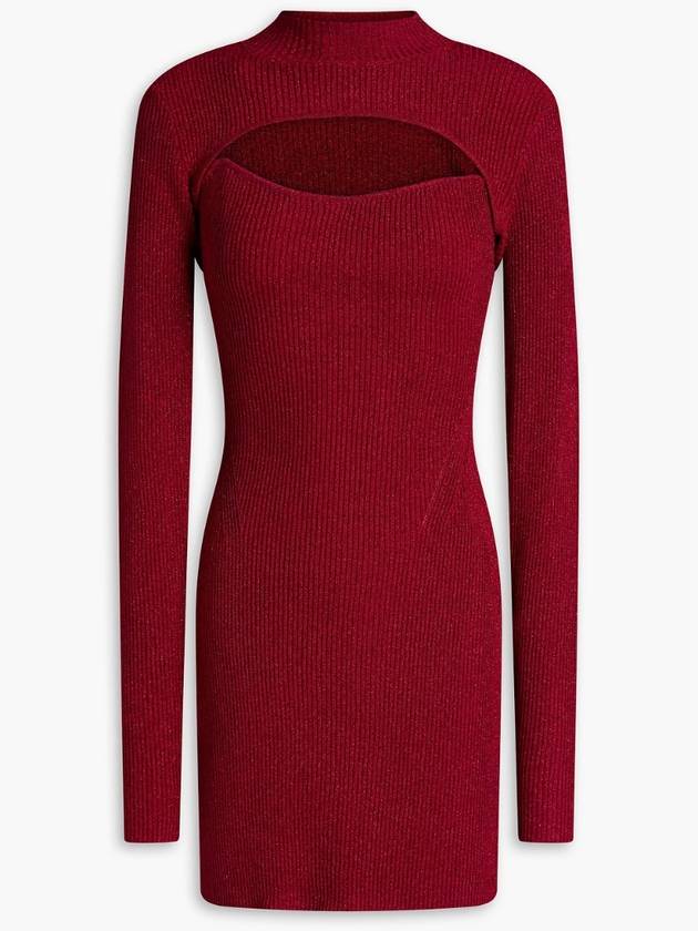 NB07 니콜라스 여성 원피스 Metallic ribbed knit shrug and mini dress set 1647597306265698