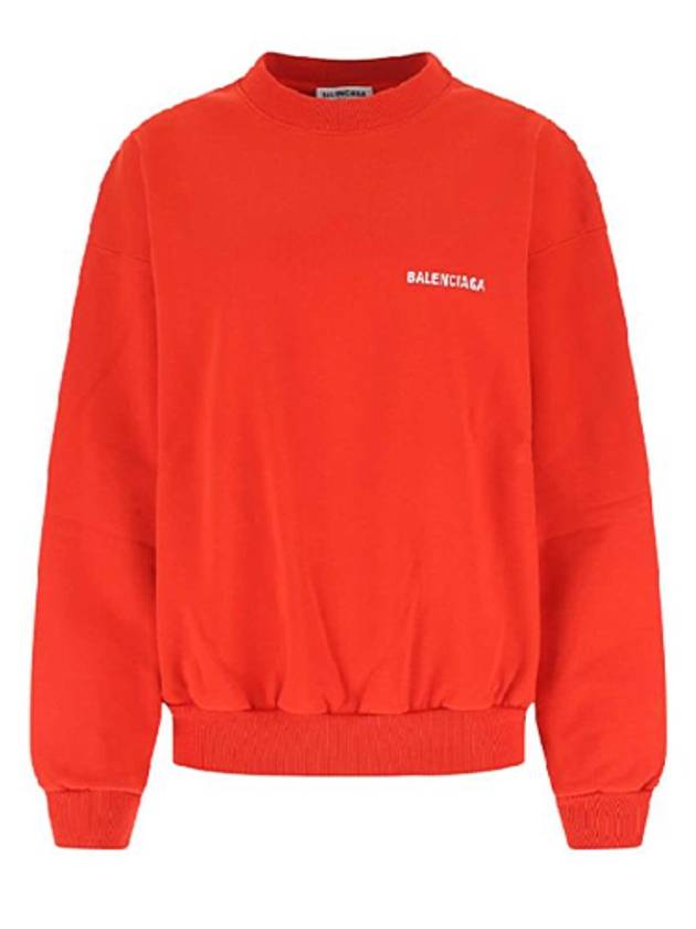 발렌시아가 여성 로고 자수 맨투맨 레드