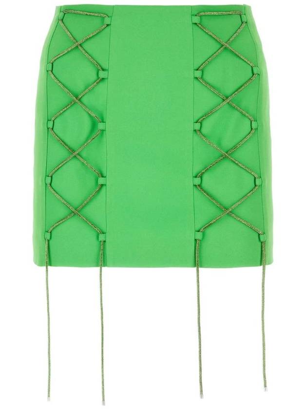 GIUSEPPE DI MORABITO PS23086SK224 34 플루오 그린 크레이프 미니 스커트