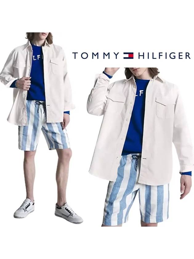 타미힐피거 오버사이즈 가먼트 탑 긴팔 셔츠 화이트