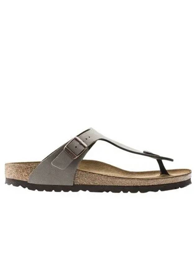 버켄스탁 지제 비르코 플로 누벅 스톤 레귤러 Birkenstock Gizeh Birko Flor Nubuck Stone Regular