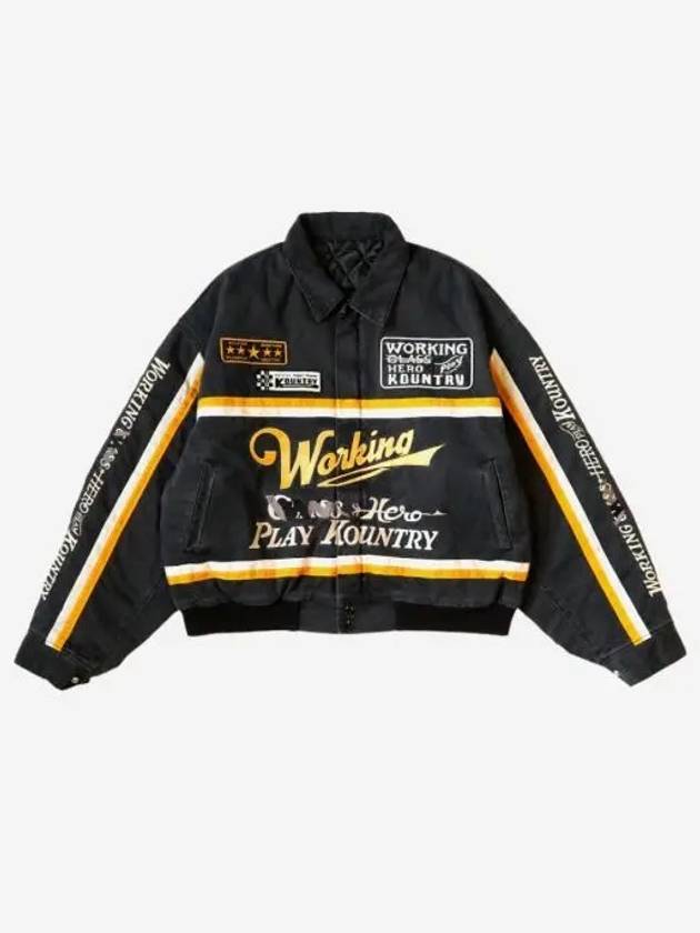 캐피탈 치노 AD 레이싱 드리즐러 자켓 블랙 Kapital Chino AD Racing Drizzler Jacket Black