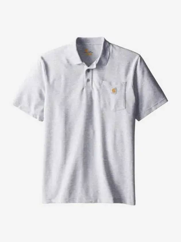칼하트 루즈 핏 미드웨이트 숏슬리브 포켓 폴로 헤더 그레이 Carhartt Loose Fit Midweight Short Sleeve Pocket Polo Heather Grey