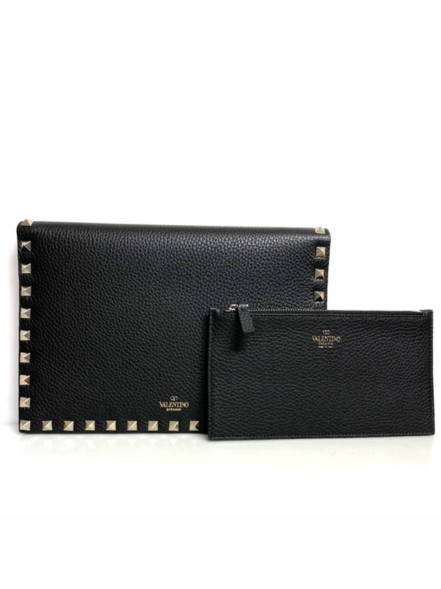 발렌티노 락스터드 클러치백 블랙 TW2P0S39 VSH