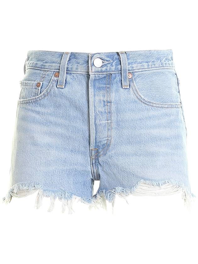 Levi'S 501 fringed denim shorts