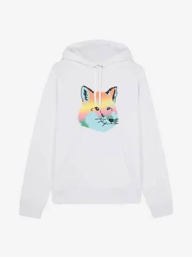 메종 키츠네 바이브런트 폭스 해드 후드 화이트 Maison Kitsune Vibrant Fox Head Hoodie White
