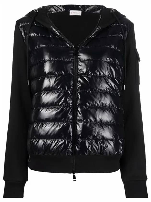몽클레르 로고패치 후드집업 패딩 블랙